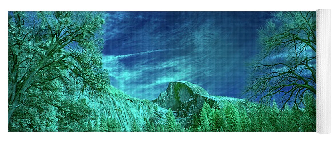 Landscape Yoga Mat featuring the photograph Half Dome Colored Infrared by Romeo Victor