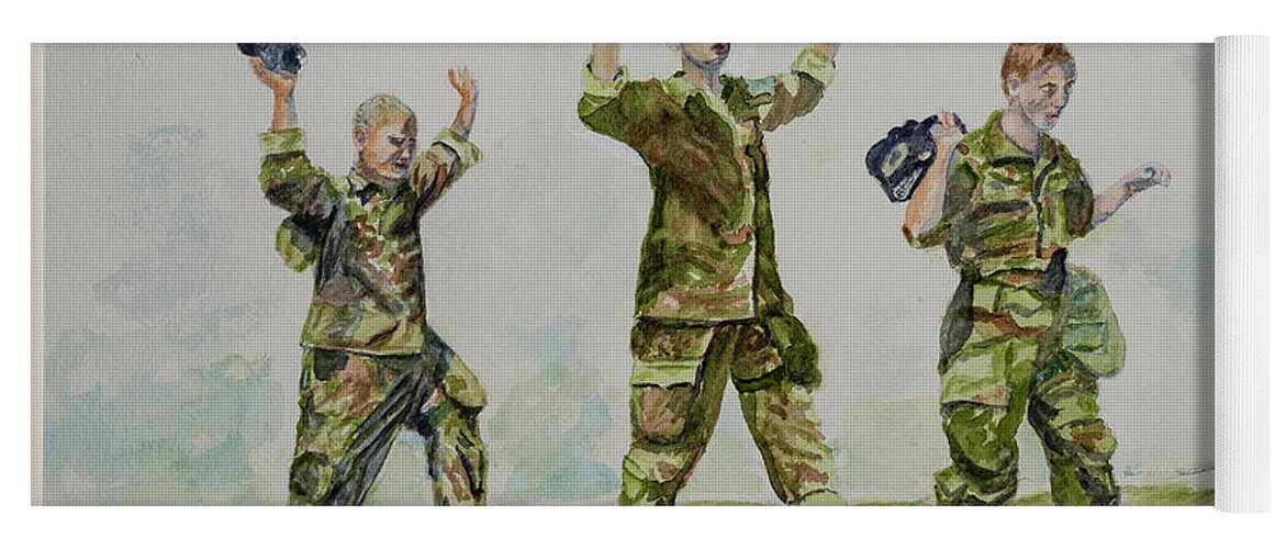 Soldier Yoga Mat featuring the painting Hallelujah Chrous by Barbara F Johnson