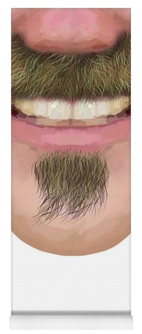Face Yoga Mat featuring the drawing Handlebar Moustache Facial Hair Male Novelty Face Mask by Joan Stratton