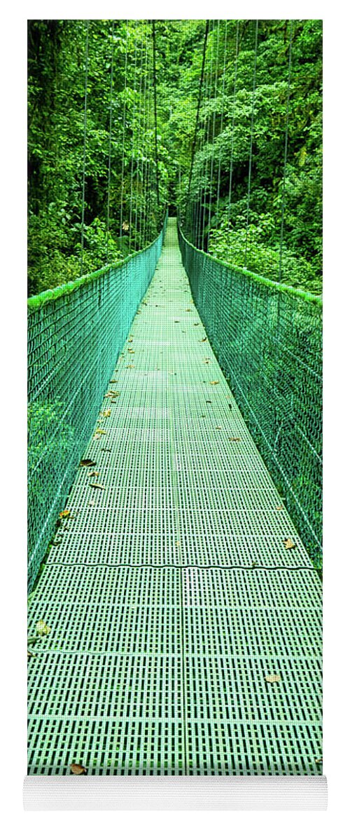 Hanging Bridge Yoga Mat featuring the photograph Hanging Bridge in Cloud Forest in Monte Verde Costa Rica by Leslie Struxness