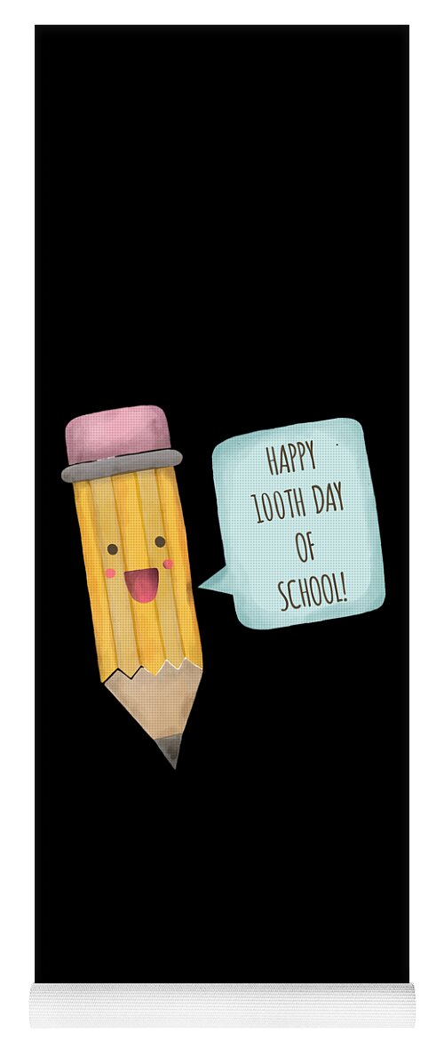 Funny Yoga Mat featuring the digital art Happy 100th Day Of School by Flippin Sweet Gear