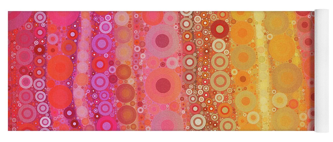 Circles Yoga Mat featuring the digital art Happy Bubbles Abstract by Peggy Collins