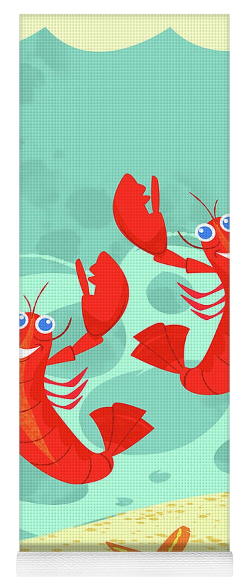 Lobster Yoga Mat featuring the digital art Happy Dance by Alan Bodner
