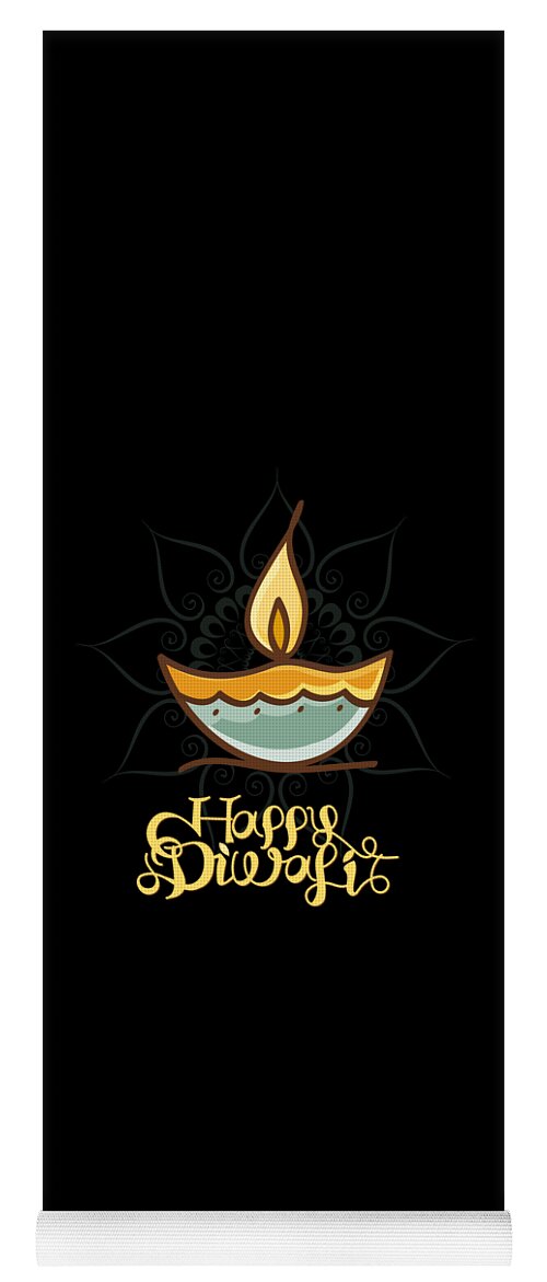 Cool Yoga Mat featuring the digital art Happy Diwali T Shirt by Flippin Sweet Gear