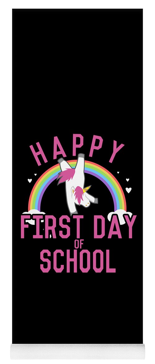 Unicorn Yoga Mat featuring the digital art Happy First Day of School by Flippin Sweet Gear