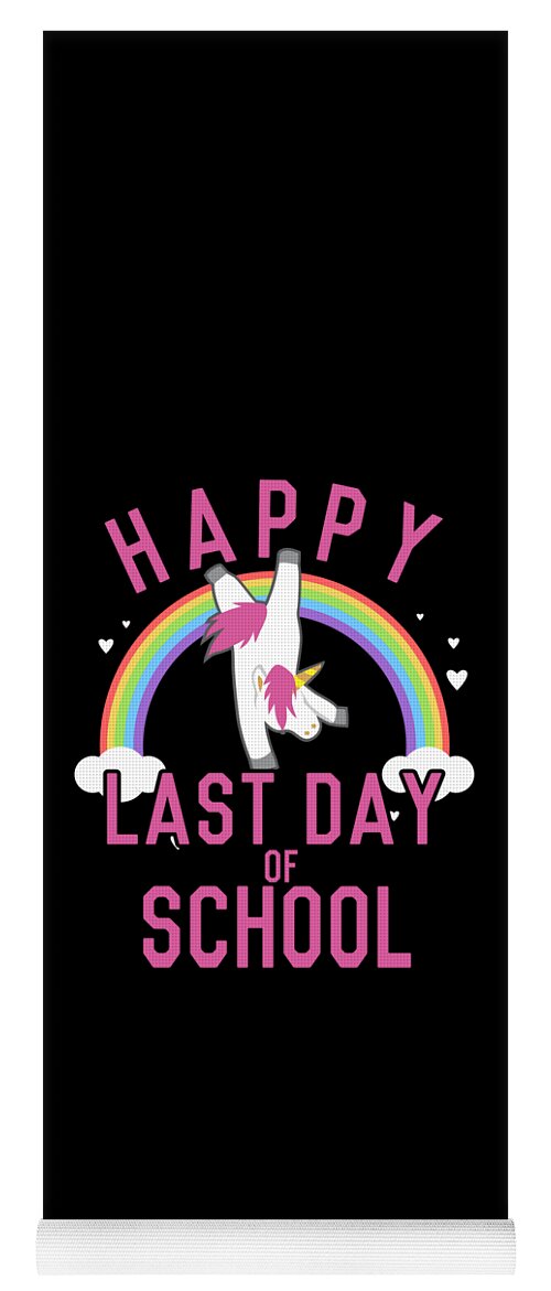 Funny Yoga Mat featuring the digital art Happy Last Day of School Unicorn Dancing by Flippin Sweet Gear