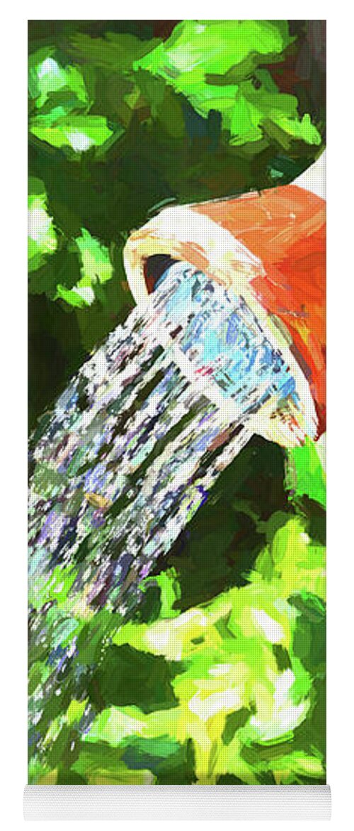 Happy Yoga Mat featuring the photograph Happy spring watering day by Tatiana Travelways