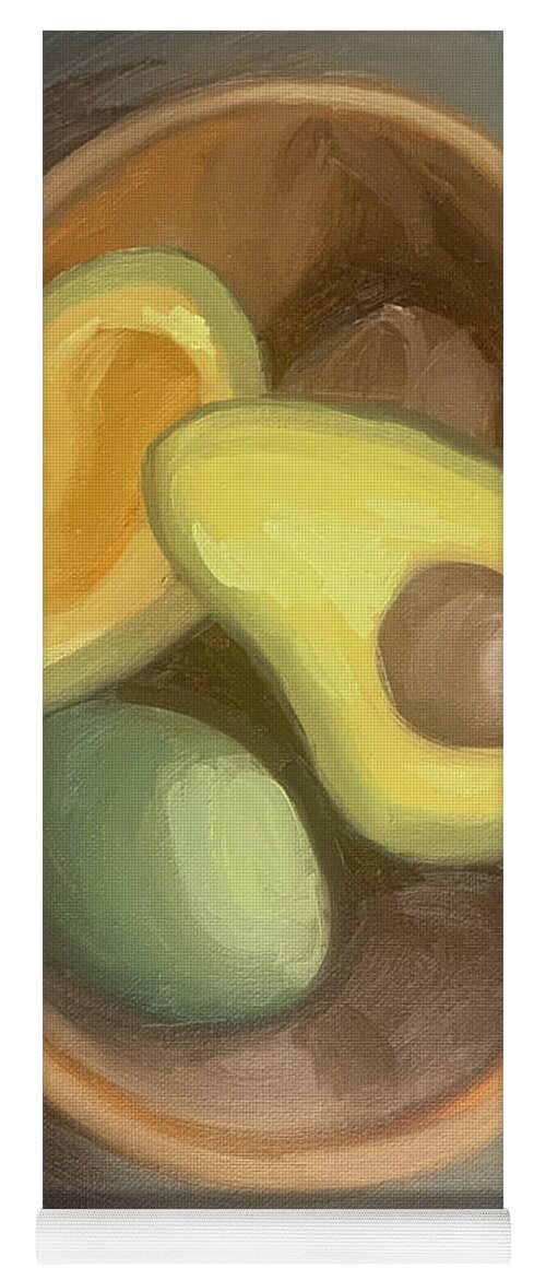 Avocado Yoga Mat featuring the painting Harmony in Green by Christie Olstad