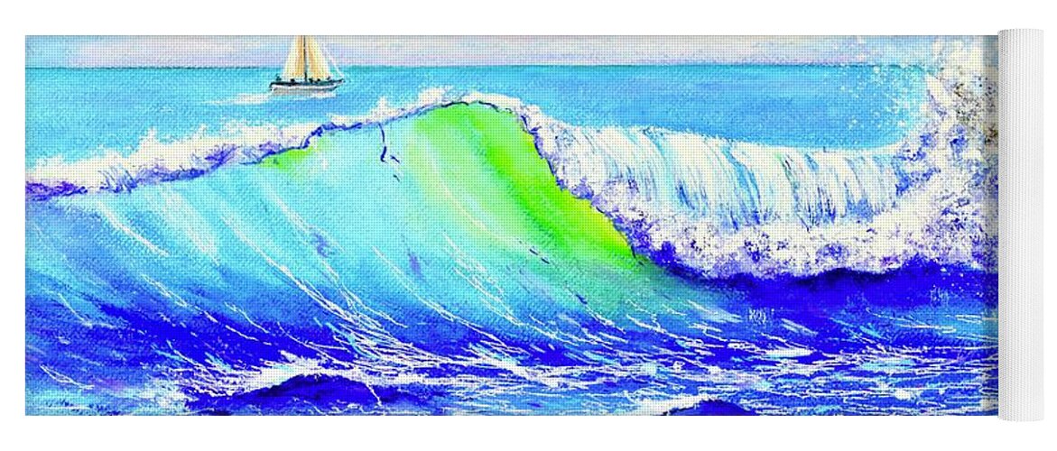 Boat Yoga Mat featuring the painting Harmony Of The Sea by Mary Scott