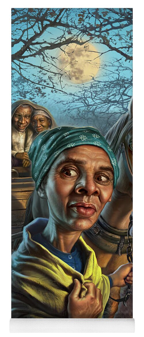 Harriet Tubman Yoga Mat featuring the digital art Harriet Tubman Rescues Her Parents by Mark Fredrickson