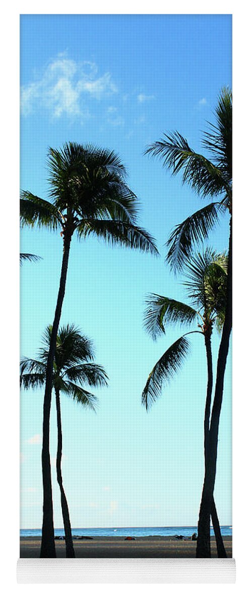 Oahu Yoga Mat featuring the photograph Hawaii palm trees by Kaoru Shimada