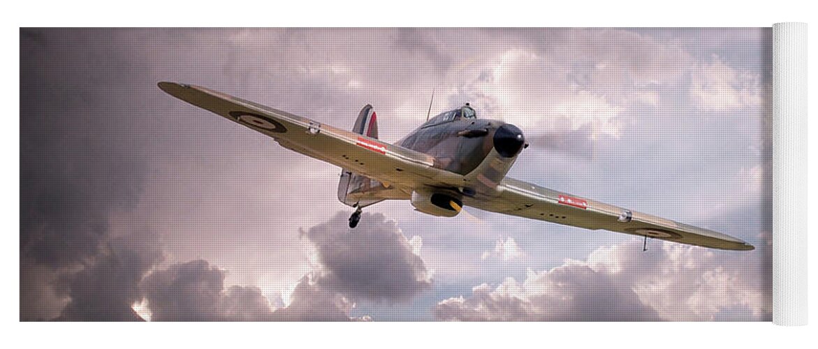 Hawker Hurricane Yoga Mat featuring the digital art Hawker Hurricane by Airpower Art