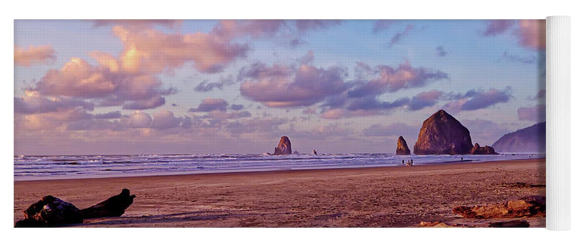 Beach Yoga Mat featuring the photograph Haystack Rock by Loyd Towe Photography
