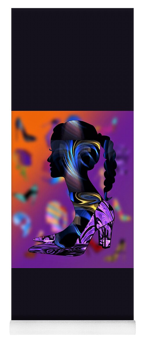 Abstract Yoga Mat featuring the digital art Head Over Heels - No.3 by Ronald Mills