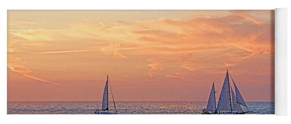 Sailboat Yoga Mat featuring the photograph Heading For Port by HH Photography of Florida