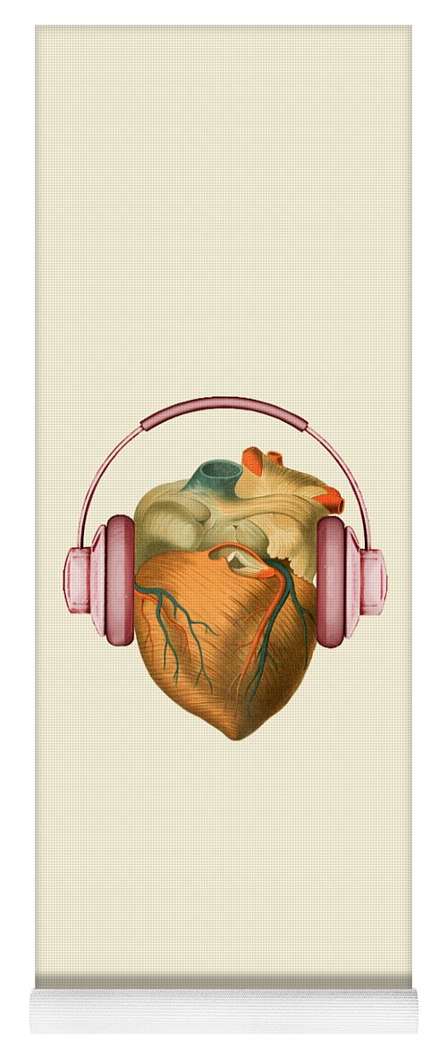 Heart Yoga Mat featuring the digital art Heartbeat by Madame Memento