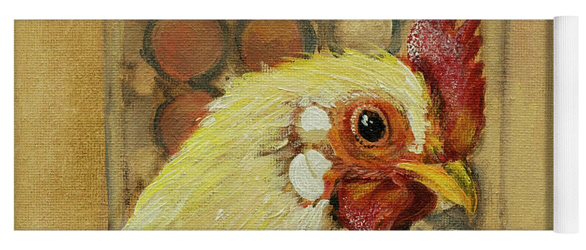 Eggs Yoga Mat featuring the painting Hen Fruit by Shelly Wilkerson