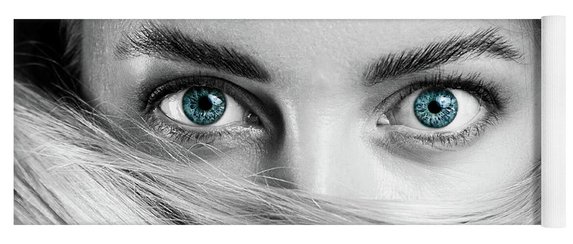 Alexander Yoga Mat featuring the photograph Her Eyes by Alexander Fedin