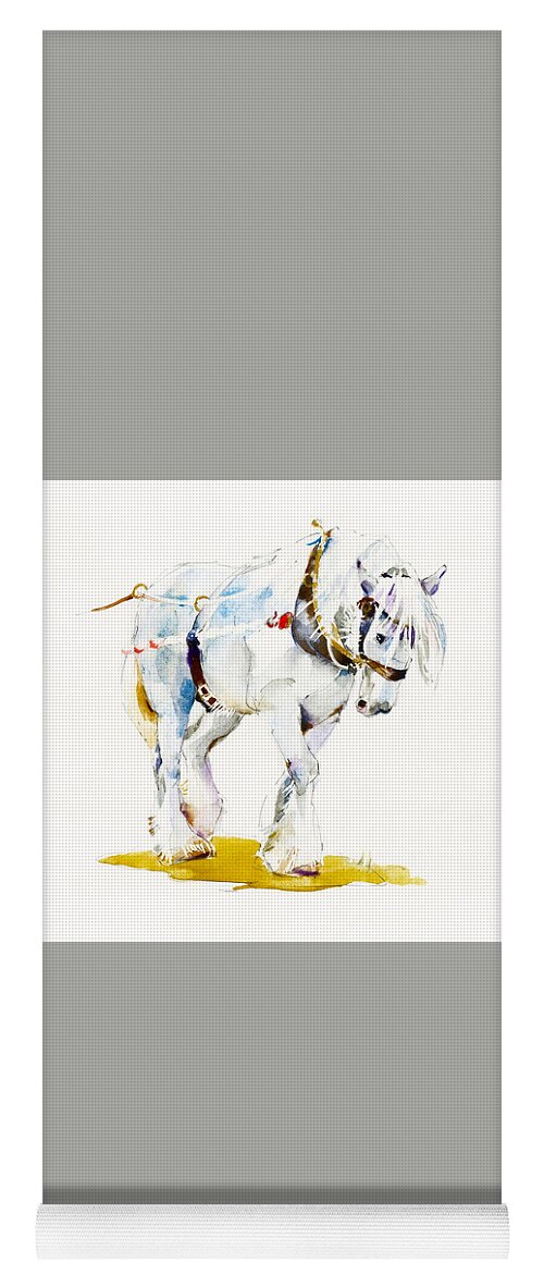  Cart Horse Yoga Mat featuring the painting 'Hercules' by Penny Taylor-Beardow
