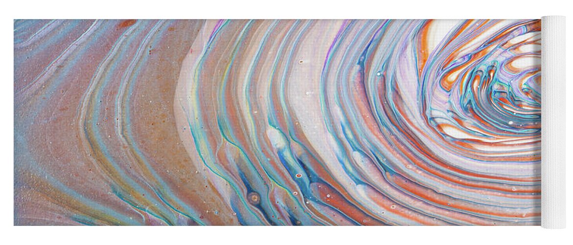 Abstract Yoga Mat featuring the digital art Here And There - Colorful Abstract Contemporary Acrylic Painting by Sambel Pedes