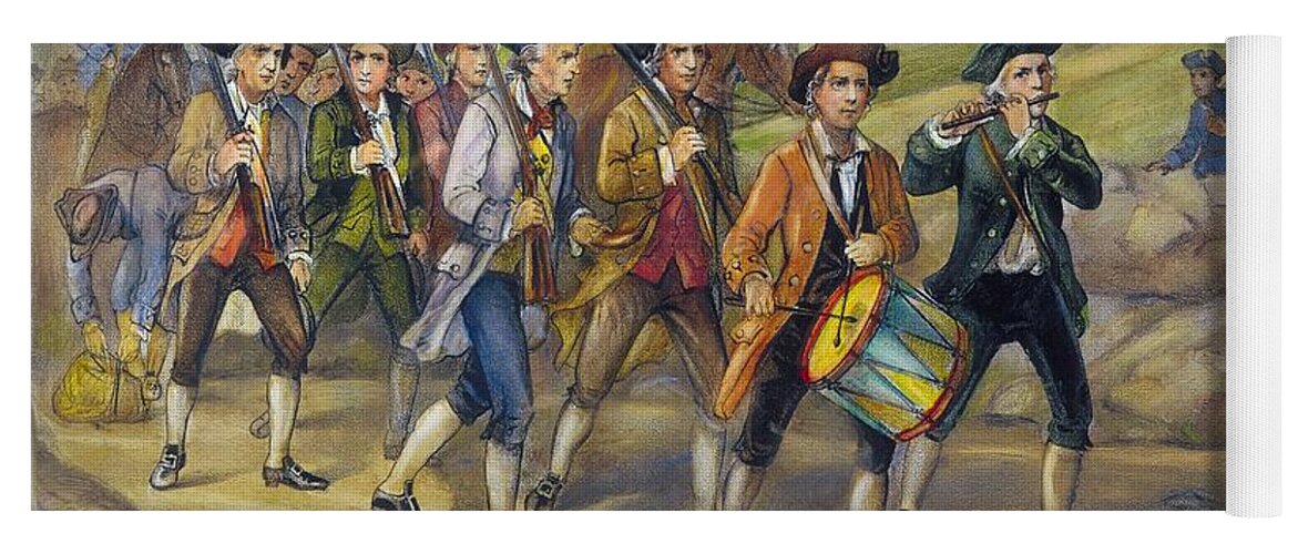 1775 Yoga Mat featuring the painting Heroes Of 1776 by Granger