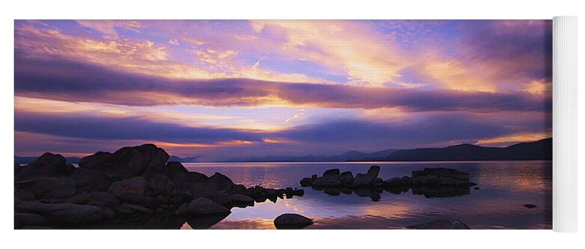 Lake Tahoe Yoga Mat featuring the photograph Hidden Beach Sunset Surprise by Sean Sarsfield