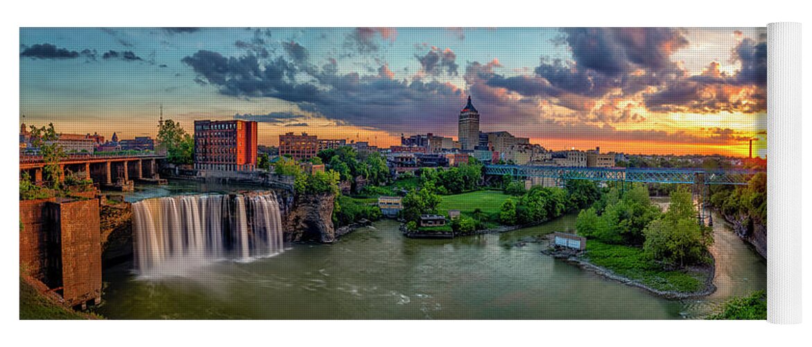 Landscape Yoga Mat featuring the photograph High Falls Panorama by Mark Papke