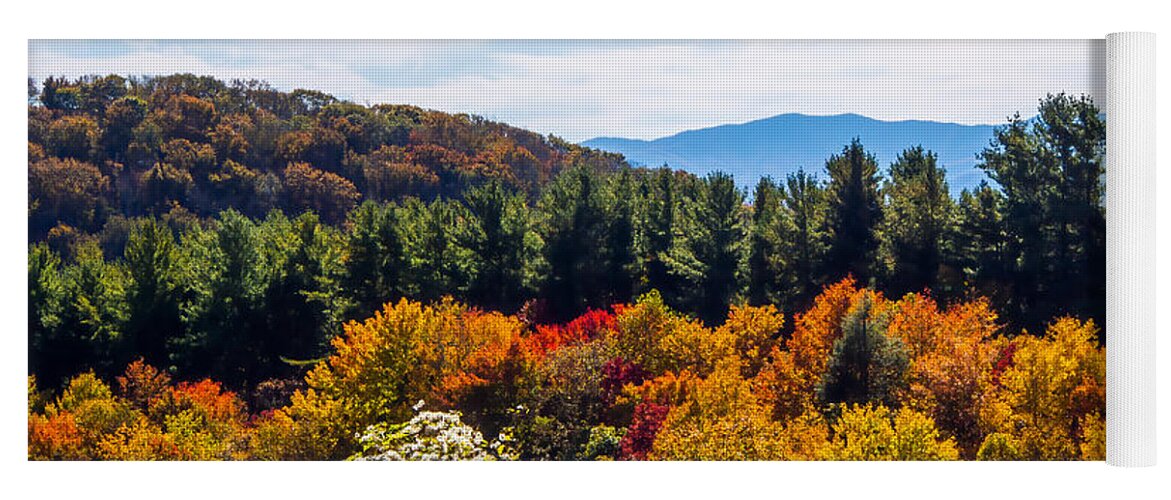 Blue Ridge Parkway Yoga Mat featuring the photograph Hiking on the Max Patch Trail in North Carolina by L Bosco