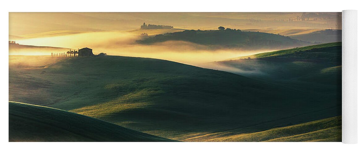 Italy Yoga Mat featuring the photograph Hilly Tuscany Valley by Evgeni Dinev