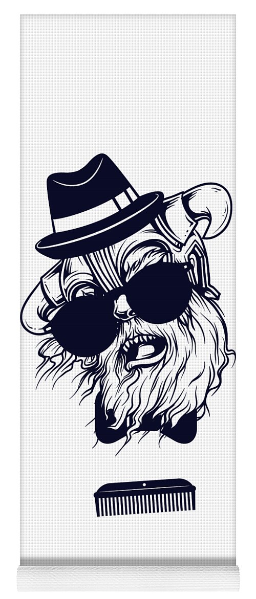 Monster Yoga Mat featuring the digital art Hipster Viking by Jacob Zelazny