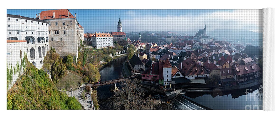 Czech Republic Yoga Mat featuring the photograph Historic City Of Cesky Krumlov In The Czech Republic In Europe by Andreas Berthold
