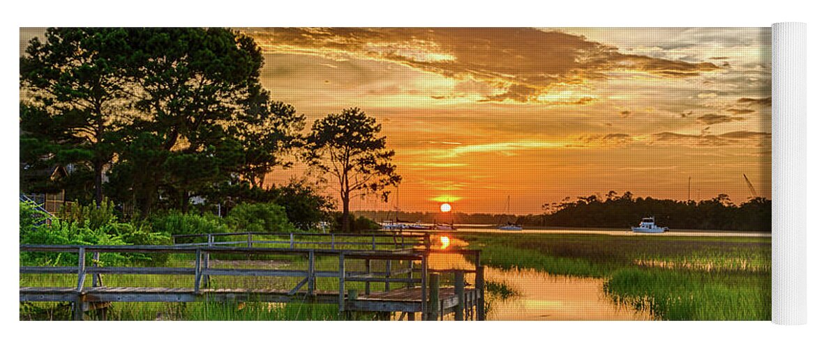  Yoga Mat featuring the photograph Hobcaw Sunset by Jim Miller