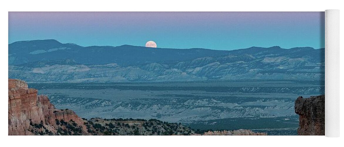 Landscape Yoga Mat featuring the photograph Hoodoo Moon by Gaelyn Olmsted