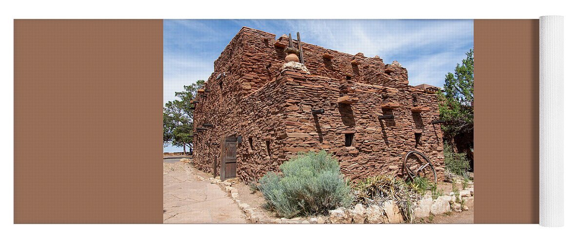 Hopi House At Grand Canyon Yoga Mat featuring the digital art Hopi House at Grand Canyon by Tammy Keyes