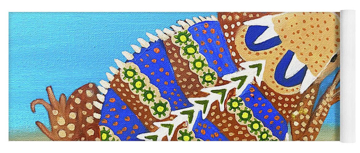 Horny Toad Yoga Mat featuring the painting Horny Toad by Christina Wedberg