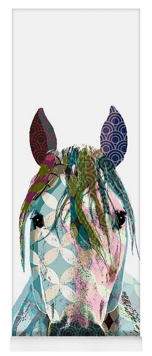 Horse Yoga Mat featuring the digital art Horse 12 by Lucie Dumas