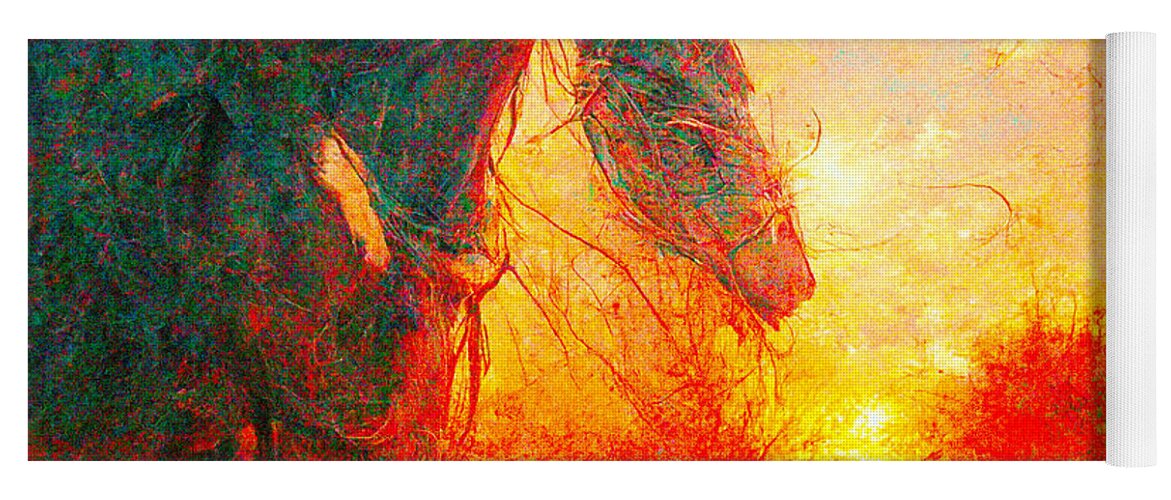 Horse Yoga Mat featuring the digital art Horses #4 by Craig Boehman
