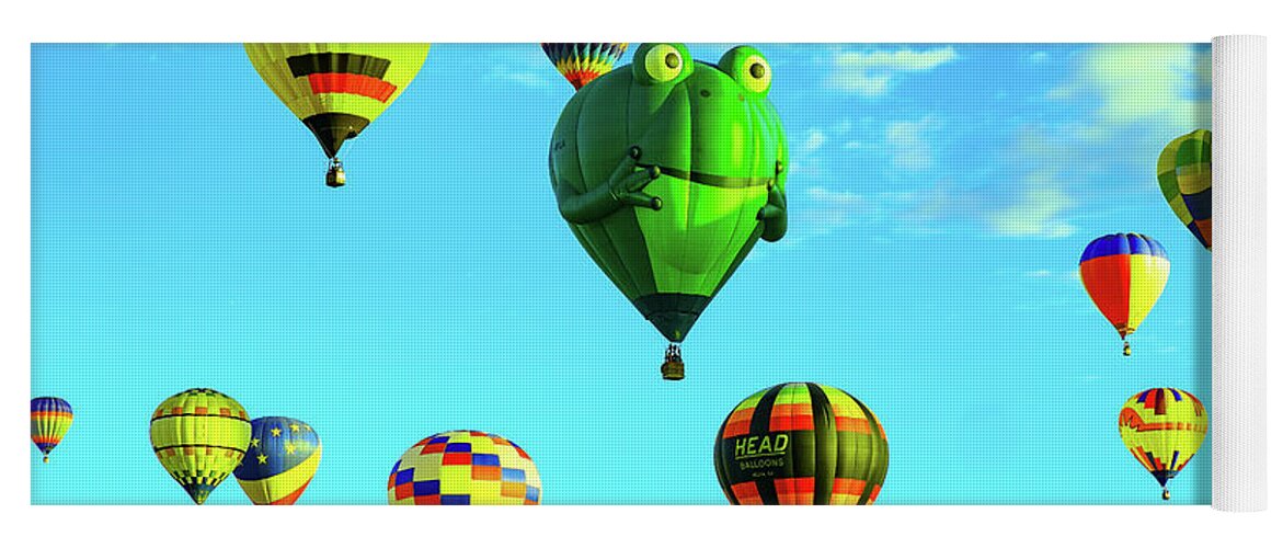 Balloons Yoga Mat featuring the photograph Hot air balloons by Jeff Swan