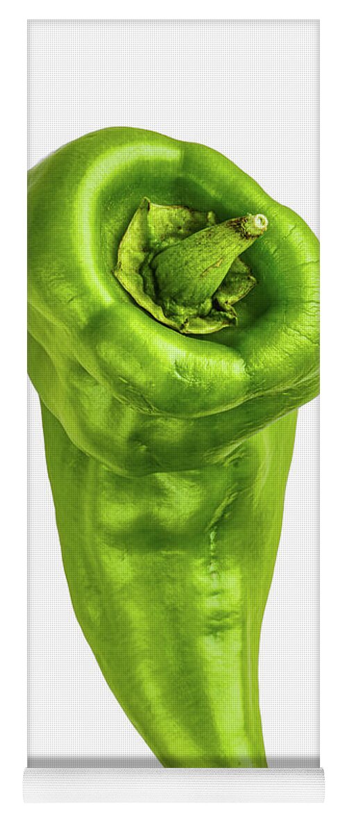 Green Yoga Mat featuring the photograph Hot Green Pepper by Gary Slawsky