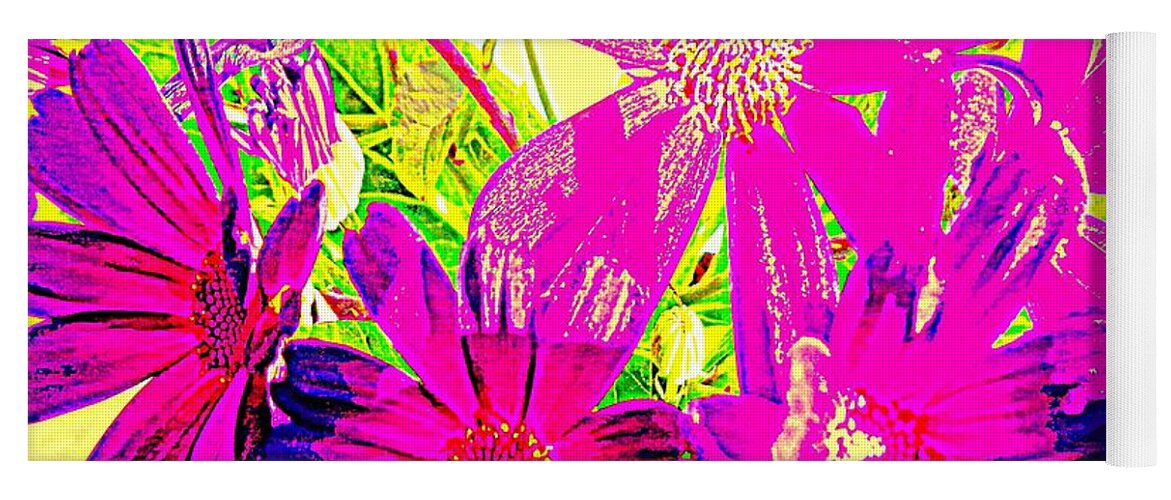 Pink Yoga Mat featuring the photograph HOT PINK CINERARIA - For Kay by VIVA Anderson
