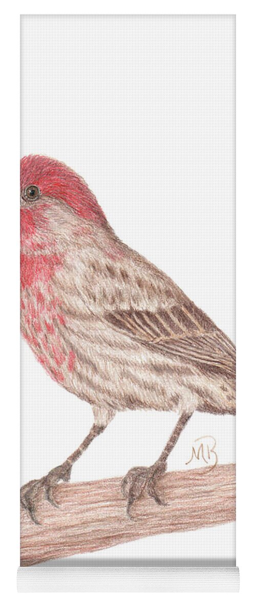 Bird Art Yoga Mat featuring the painting House Finch by Monica Burnette
