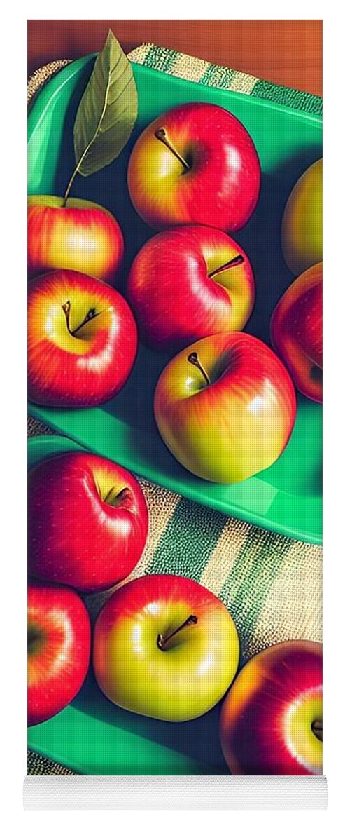 Apples Yoga Mat featuring the digital art How About Those Apples by Denise F Fulmer