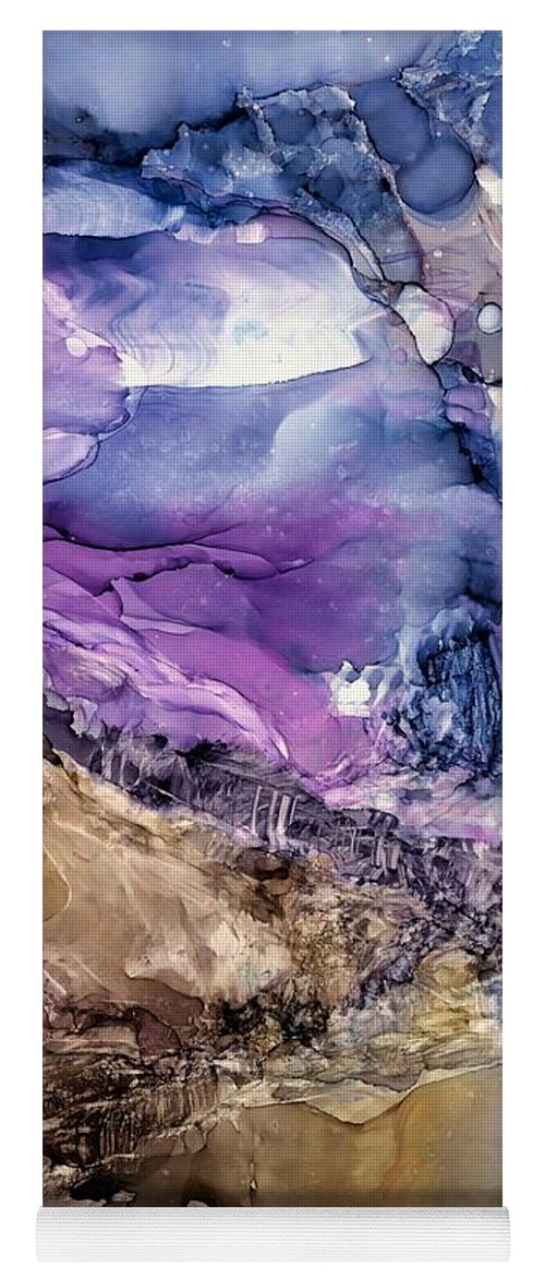 Soft Yoga Mat featuring the painting How you look at it by Angela Marinari