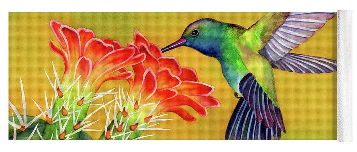 Hummingbird Yoga Mat featuring the painting Hummer Time 2 by Hailey E Herrera
