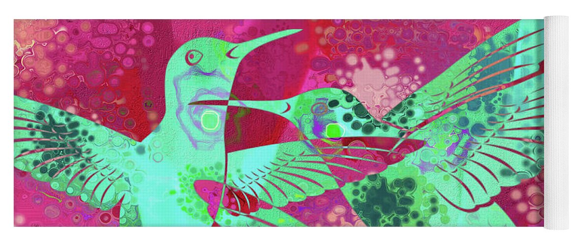 Humming Birds Yoga Mat featuring the digital art Hummers by Sandra Selle Rodriguez