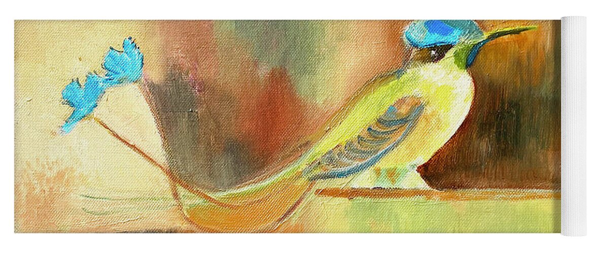 Hummingbird Yoga Mat featuring the painting Hummingbird, Ecuador by Suzanne Giuriati Cerny