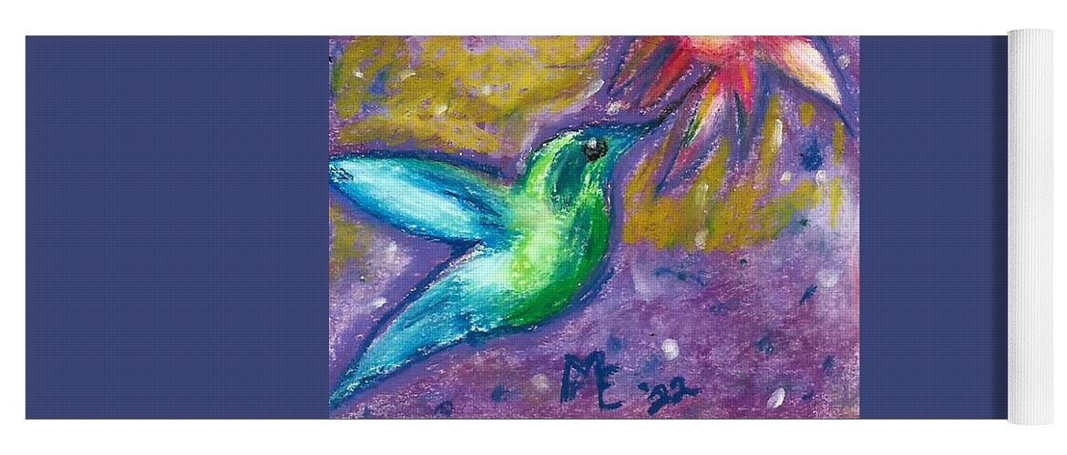 Hummingbird Yoga Mat featuring the painting Hummingbird by Monica Resinger