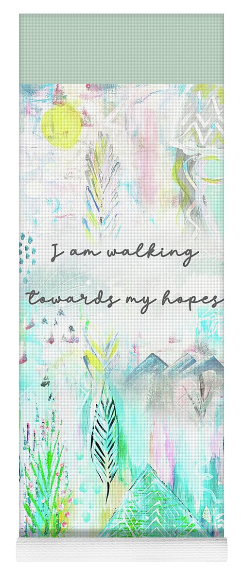 I Am Walking Towards My Hopes Yoga Mat featuring the painting I am walking towards my hopes by Claudia Schoen