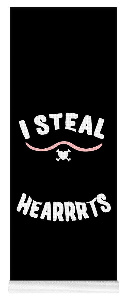 Cool Yoga Mat featuring the digital art I Steal Hearrrts Valentines Pirate by Flippin Sweet Gear