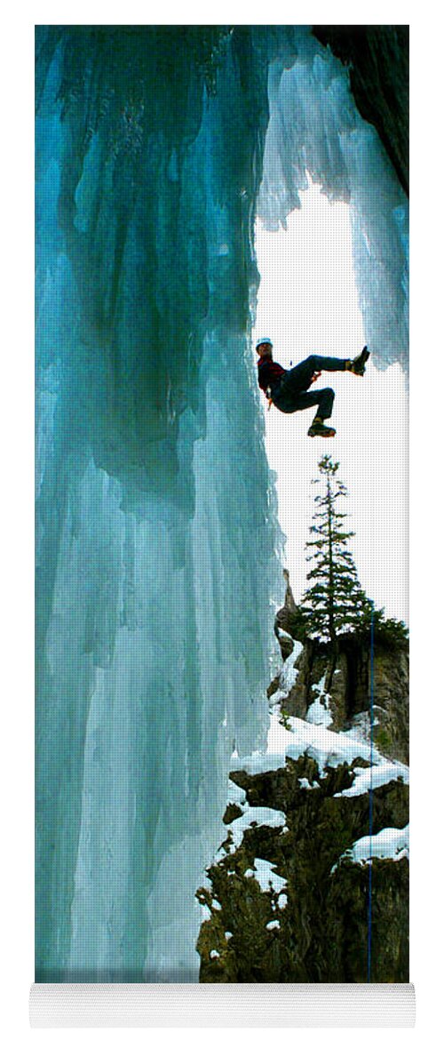 Ice Yoga Mat featuring the photograph Ice Climber by Rick Wilking